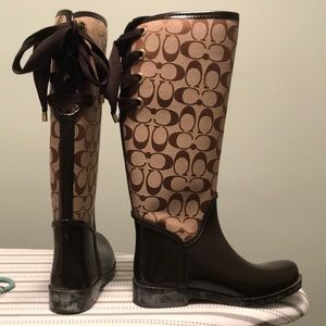 Coach Tristee Rain Boots Size 6 (b)